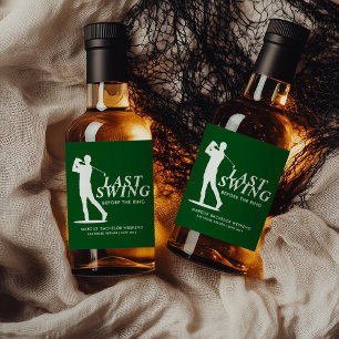 Last Swing Before the Ring Golf Bachelor Liquor Bottle Label