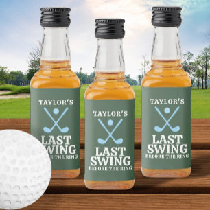 Last Swing Before The Ring Golf Bachelor Liquor Bottle Label