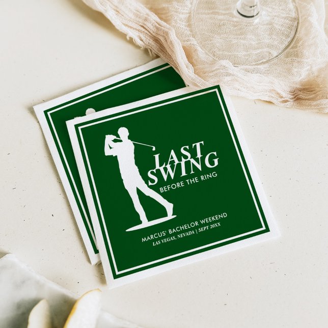 Last Swing Before the Ring Golf Bachelor Napkin (Creator Uploaded)