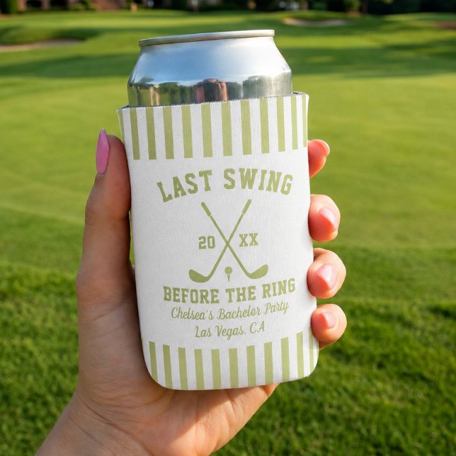 Last Swing Before The Ring Golf Bachelor Party Can Cooler (Creator Uploaded)