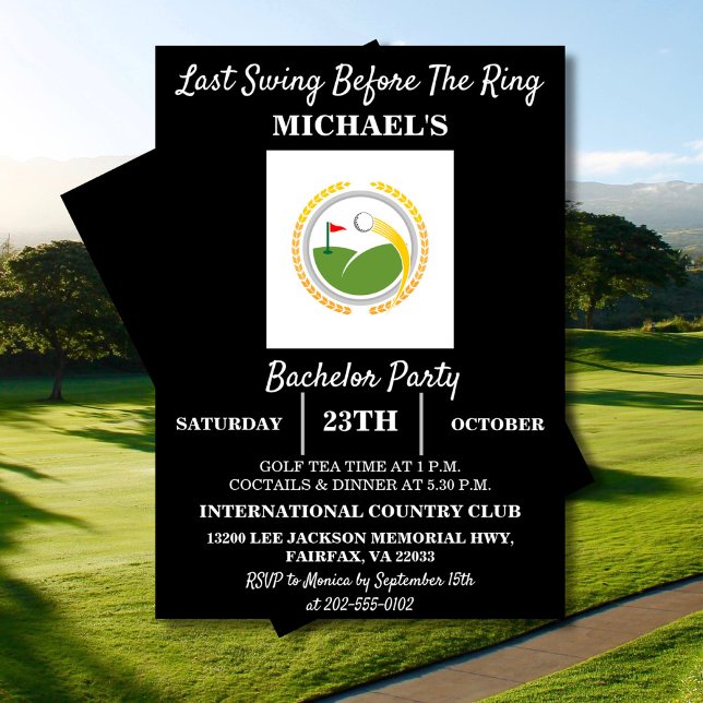 Last Swing Before the Ring | Golf Bachelor Party Invitation (Creator Uploaded)