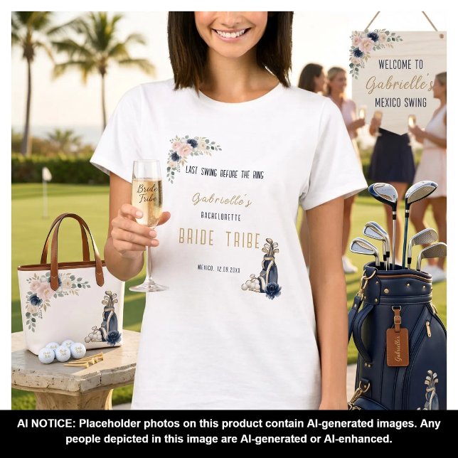 Last Swing Before the Ring Golf Bachelorette Bride T-Shirt (Creator Uploaded)