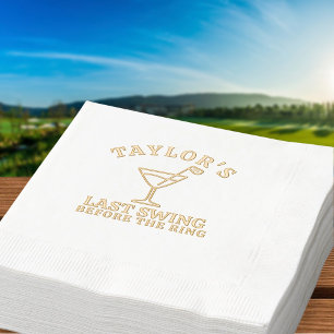 Last Swing Before The Ring Golf Bachelorette Foil Napkins