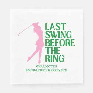 Last Swing Before The Ring Golf Bachelorette Party Napkin