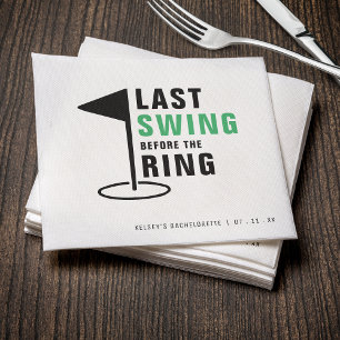 Last Swing Before the Ring Golf Bachelorette Party Napkin