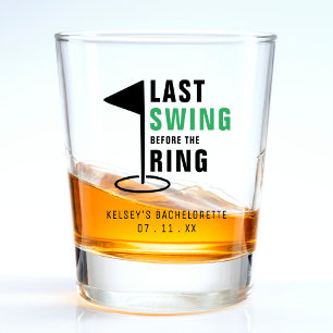 Last Swing Before the Ring Golf Bachelorette Party Shot Glass