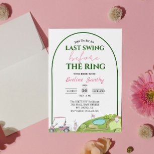 Last Swing Before the Ring Golf Bridal Shower Arch Invitation