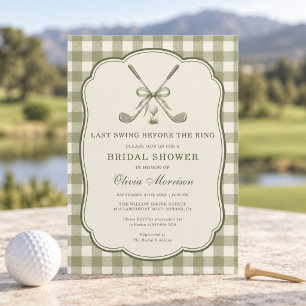 Last Swing Before the Ring Golf Bridal Shower Invitation