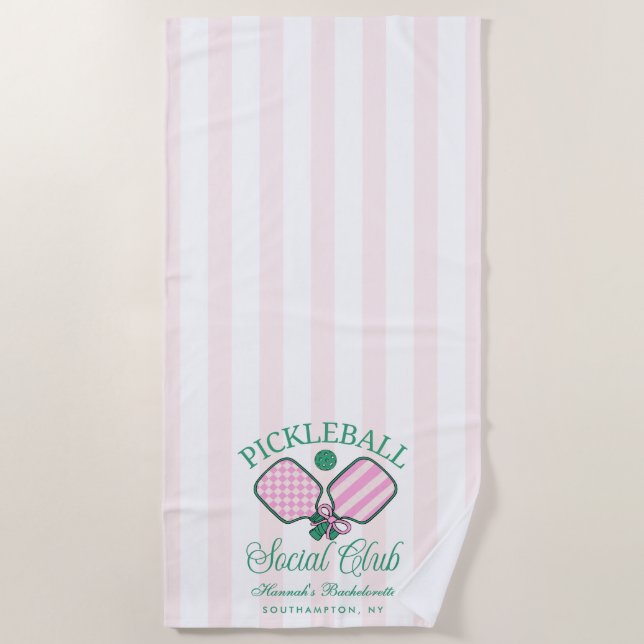 Last Swing Before The Ring Pickleball Bach Weekend Beach Towel (Front)