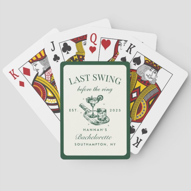 Last Swing Before The Ring Pickleball Bach Weekend Playing Cards (Back)
