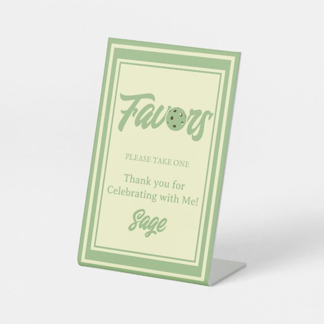 Last Swing Before the Ring Sage and Cream Wedding Pedestal Sign (Front)