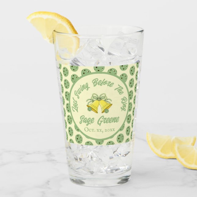 Last Swing Before the Ring Sage & Cream Pickleball Glass (Front Ice)