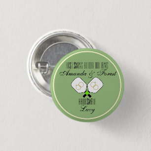 Last Swing Before the Ring Wedding Pickleball Sage 3 Cm Round Badge
