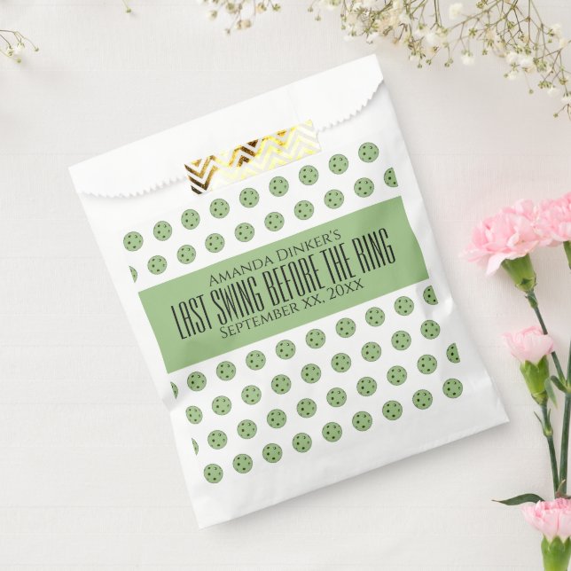 Last Swing Before the Ring Wedding Pickleball Sage Favour Bags (Sealed)