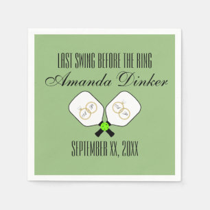 Last Swing Before the Ring Wedding Pickleball Sage Napkin