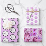 Last Swing Before the Ring Wedding Pickleball  Wrapping Paper Sheet<br><div class="desc">Lavender Pickleball bridal shower, engagement, bachelorette party or pickleball activity over the wedding weekend gift wrap wrapping paper to personalise. Intertwined engagement and wedding ring with initials in the centre to customise with the wedding date and the words - last swing before the ring. Lavender Purple with white pickleball paddles....</div>