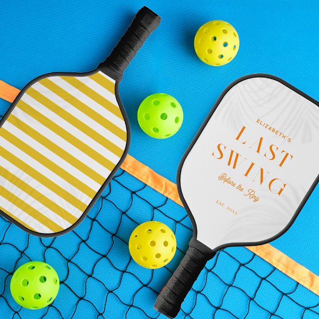 Last Swing Bride Bridesmaid Bachelorette Monogram Pickleball Paddle (Creator Uploaded)