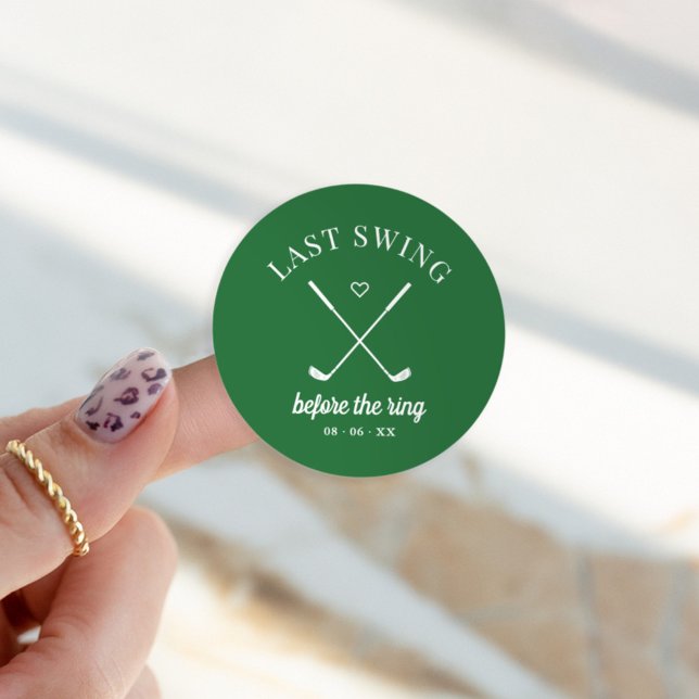 Last Swing Golf Bachelorette Classic Round Sticker (Creator Uploaded)