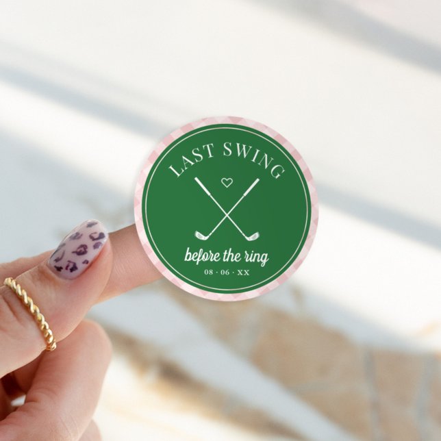 Last Swing Golf Bachelorette Classic Round Sticker (Creator Uploaded)