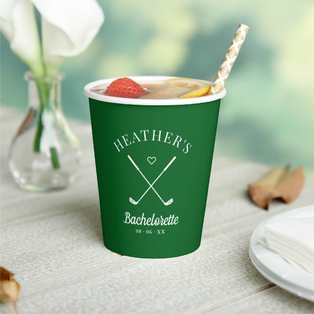 Last Swing Golf Bachelorette Paper Cups (Insitu)