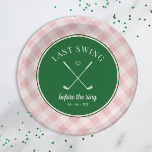 Last Swing Golf Bachelorette Paper Plate