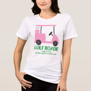 Last Swing Golf Bachelorette Pink Green Tri-Blend Shirt