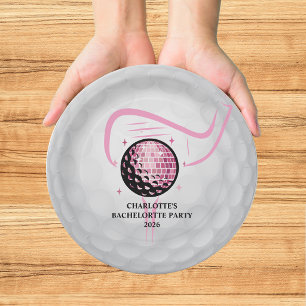 Last Swing Golf Bachelorette Pink Paper Plate