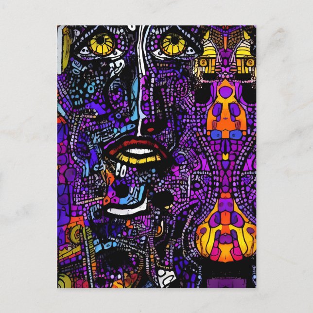 Last Thoughts at the Art Auction - Ken Gauge Art Postcard (Front)