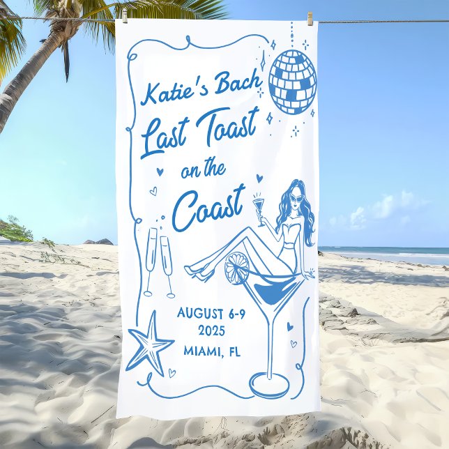 Last Toast Beach Blue Bachelorette Weekend Banner (Creator Uploaded)