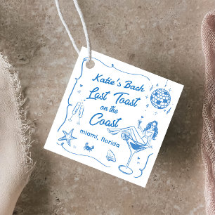 Last Toast Coast Beach Blue Bachelorette Party Favour Tags
