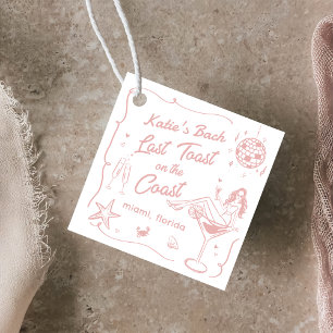 Last Toast Coast Beach Pink Bachelorette Party Favour Tags