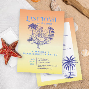 Last Toast Mermaid Bachelorette Weekend Party  Invitation