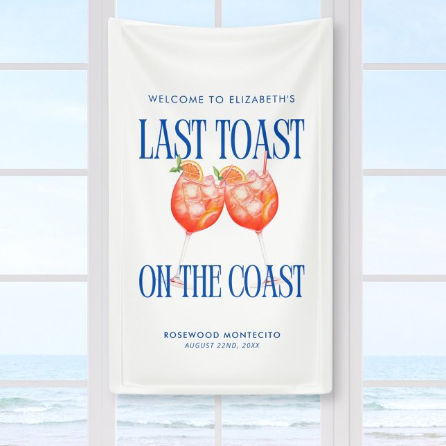 Last Toast on the Coast Aperol Spritz Bachelorette Banner (Creator Uploaded)