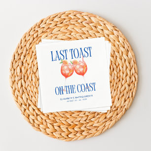 Last Toast on the Coast Aperol Spritz Bachelorette Napkin