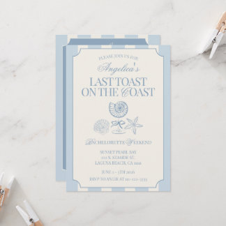 Last Toast on the Coast Bachelorette Itinerary and Invitation