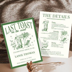 Last Toast on the Coast Bachelorette Itinerary Invitation