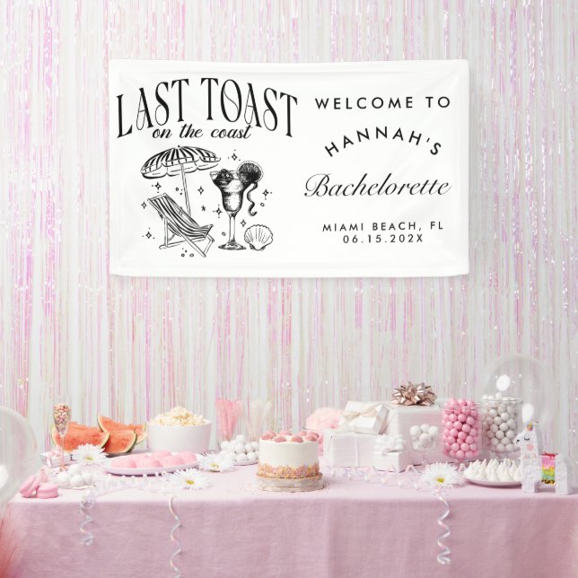 Last Toast on the Coast Bachelorette Party  Banner (Party)