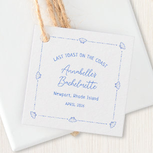 Last Toast on the Coast Bachelorette Party Blue Favour Tags