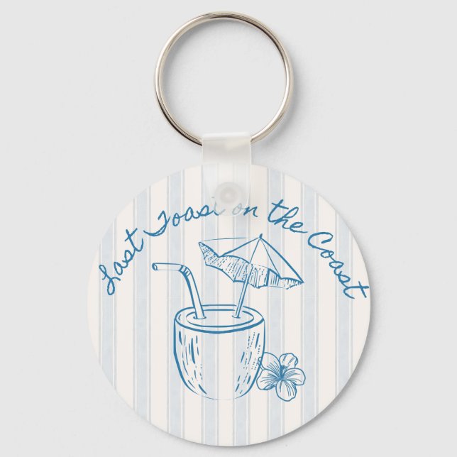 Last Toast on the Coast Bachelorette Party Design  Key Ring (Front)