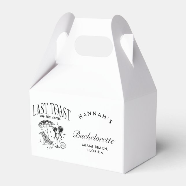 Last Toast on the Coast Bachelorette Party Favour Box (Front Side)