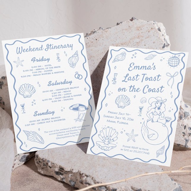 Last Toast on the Coast Bachelorette Party Invitation (Creator Uploaded)