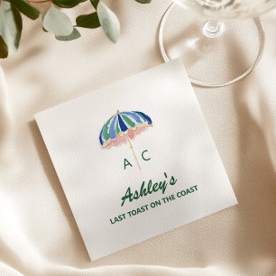 Last Toast on the Coast Bachelorette Party Napkin