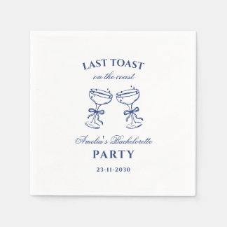 Last Toast on the Coast Bachelorette Party Napkins
