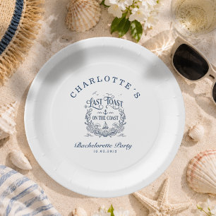 Last Toast on the Coast! Bachelorette Party  Paper Plate