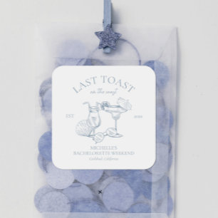 Last Toast On The Coast Bachelorette Party Square Sticker