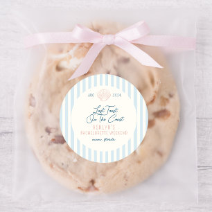 Last Toast On the Coast Bachelorette Round Sticker