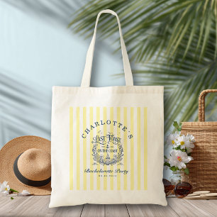 Last Toast on the Coast! Bachelorette Stripes Tote Bag