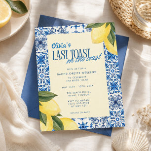 Last Toast on the Coast Bachelorette Weekend Invitation