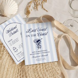 Last Toast On The Coast Bachelorette Weekend Invitation