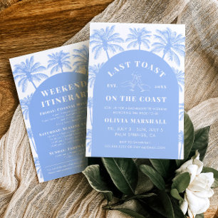 Last Toast On The Coast Bachelorette Weekend Invitation